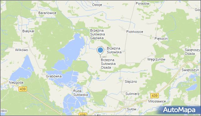 mapa Brzezina Sułowska Osada, Brzezina Sułowska Osada na mapie Targeo